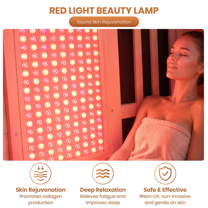 2000W Double Outdoor Far Infrared Sauna Room - Ameican White Oak