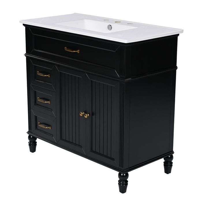 Bathroom Vanity With Sink, Freestanding Cabinet & Drawers