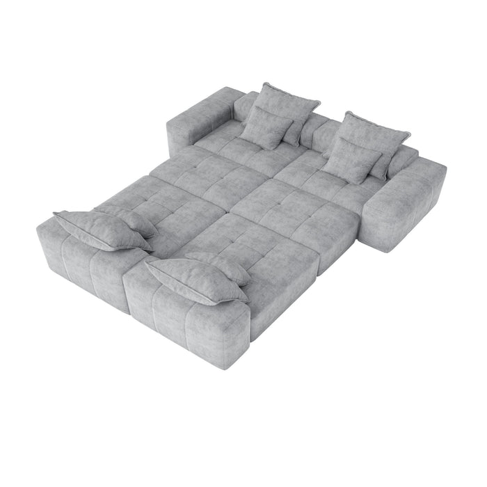 Modern Oversized, Modular Sectional Sofa With Pillows