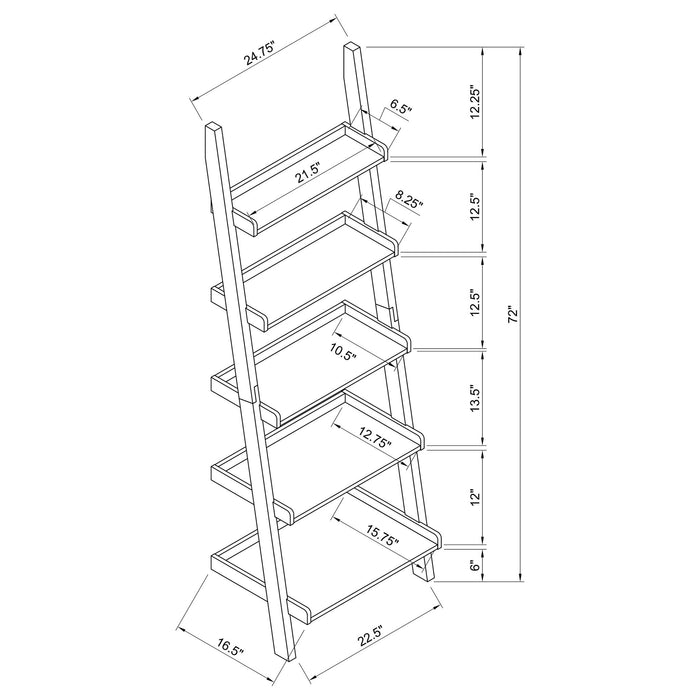 Blackburn - 3 Piece Ladder Bookshelf Set With Modular Design - Cappuccino