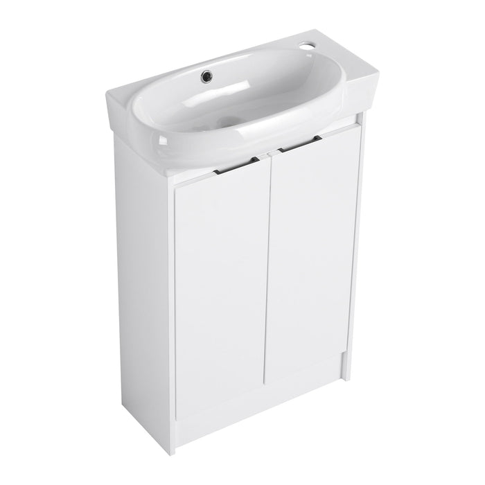 Freestanding Bathroom Vanity With Sink And Storage Rack, Soft Close Doors Base With Basin