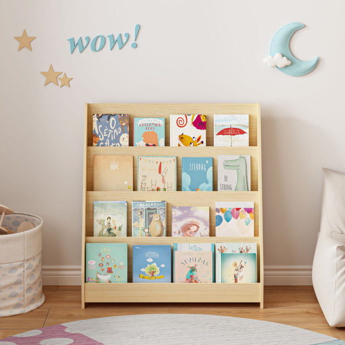 4 Tier Bookshelf, Toddler Book Display Shelves