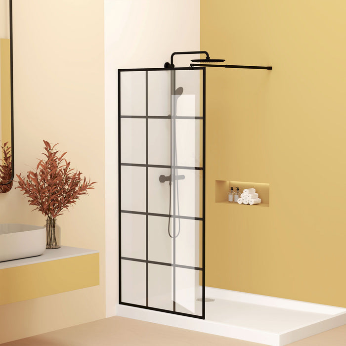 Framed Glass Shower Screen - Matte Black