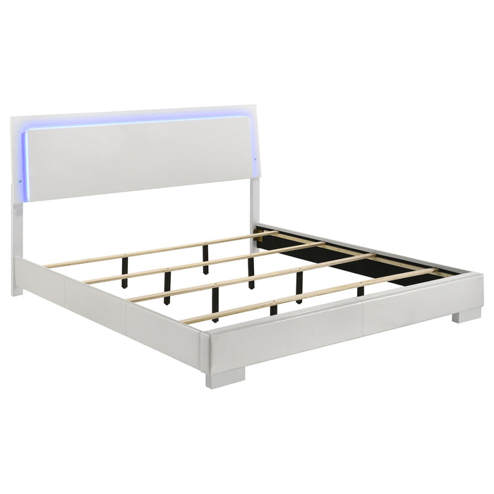 Strick & Bolton - High Gloss Panel Bed With LED Lights