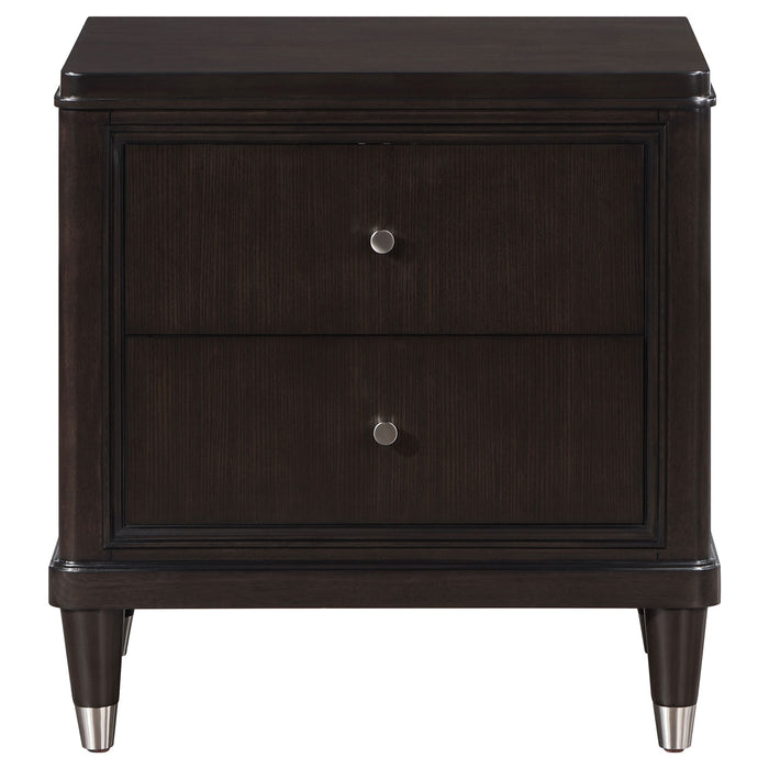 Niguel - 2 Drawer Nightstand With Felt Lined Top Drawer - Brown