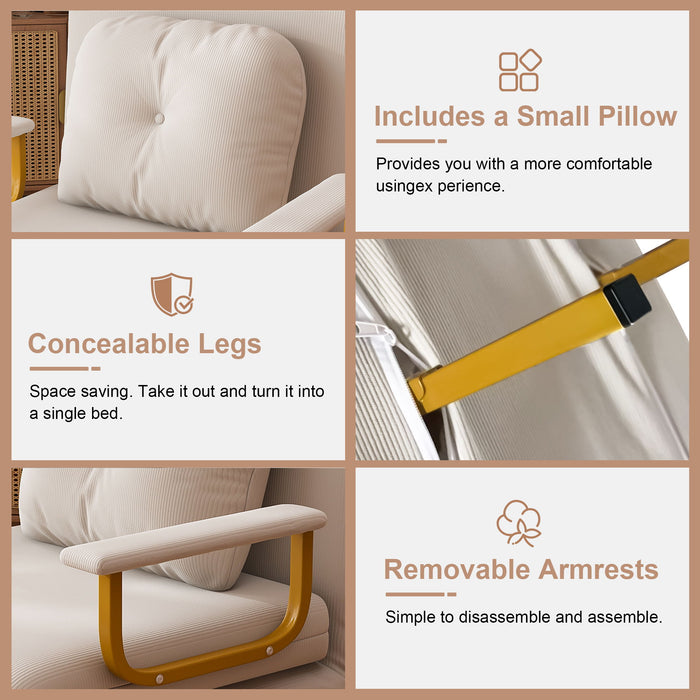 5 In 1 Folding Sofa Bed With 5 Position Adjustable Backrest