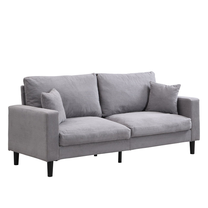 Modern Upholstered 2 Piece Sofa Set With 3 Seater And 2 Seater