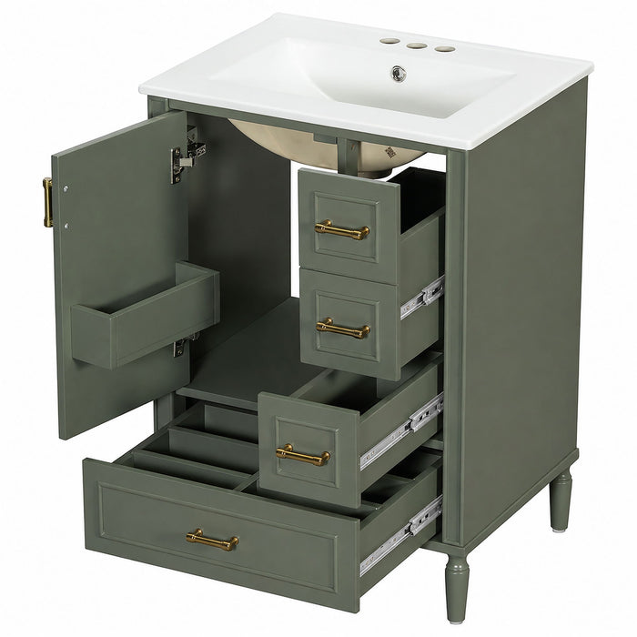 Modern Bathroom Vanity With Sink, Soft Close Doors, 3 Drawers