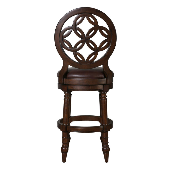 Stool With Back And Swivel Upholstered Seat