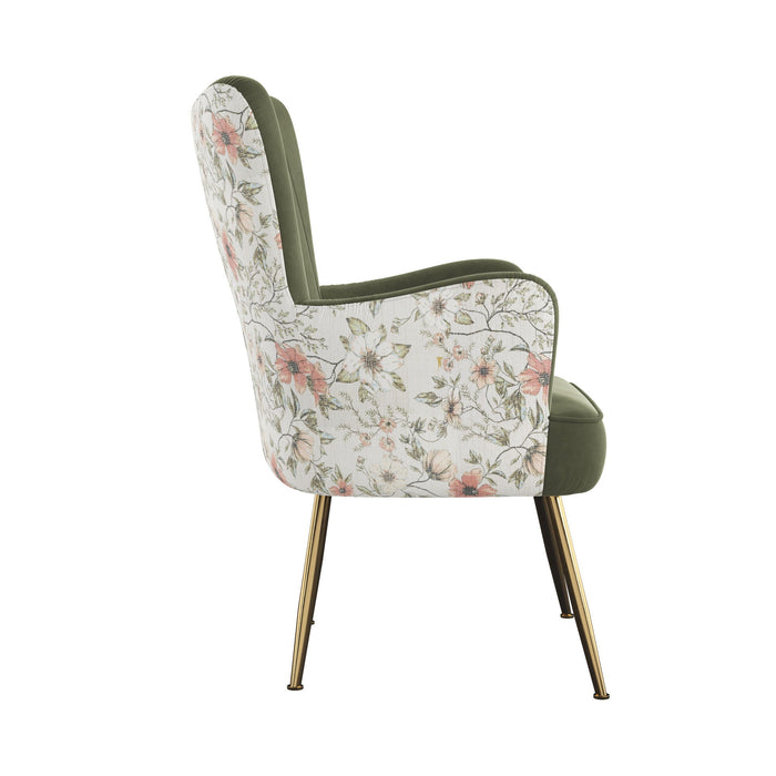 Accent Chair With Unique Print Fabric