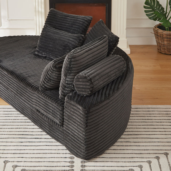 Semi Circular 2 In 1 Sofa Bed With Neck Pillow And Throw Pillows