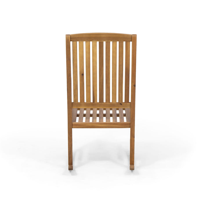 Muse - Outdoor Acacia Rocking Chair With Slat Design - Teak