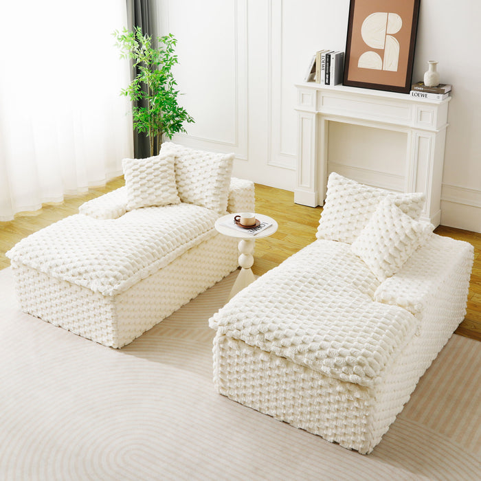 Double Chaise Lounge With Full Compressed Sponge
