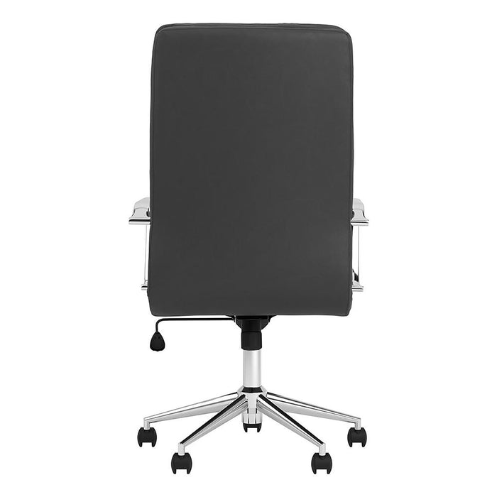 Upholstered Office Chair With Caster Wheels, Adjustable Height - Black