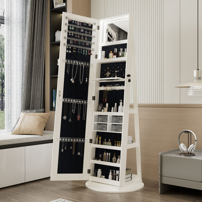 Swivel Jewelry Cabinet With Full Length Mirror