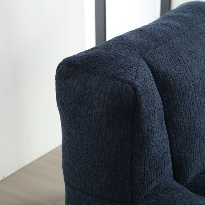 Modern Indoor Fluffy Bean Bag Chair With Memory Foam And Ottoman, Super Soft