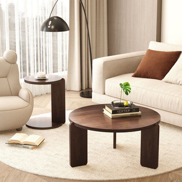 Round Coffee & End Table Set