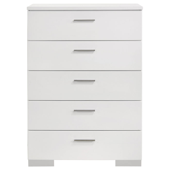 Dulcey - 5 Drawer Bedroom Chest - White