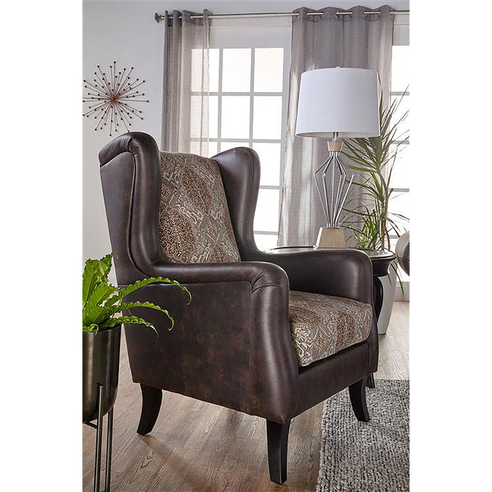 Brookridge - Wingback Accent Club Chair - Brown