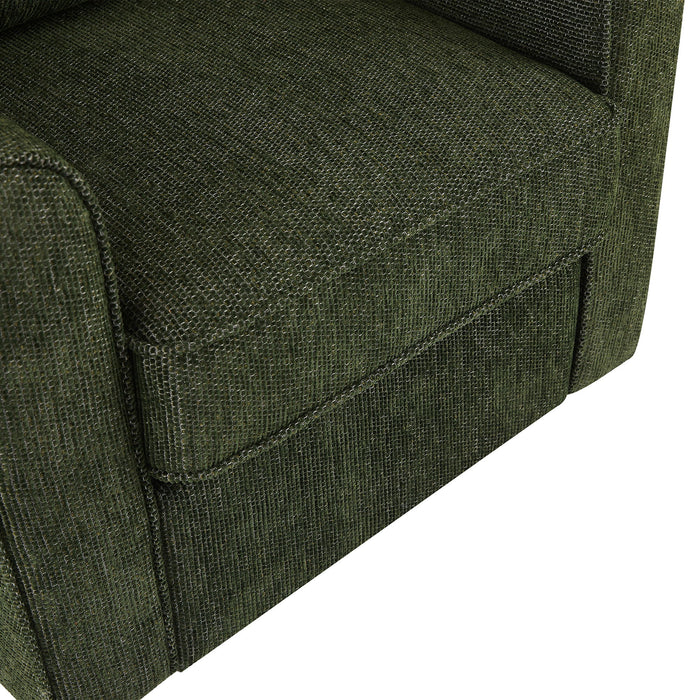 360° Swivel Accent Barrel Armchair With Side Pockets, Compact Design