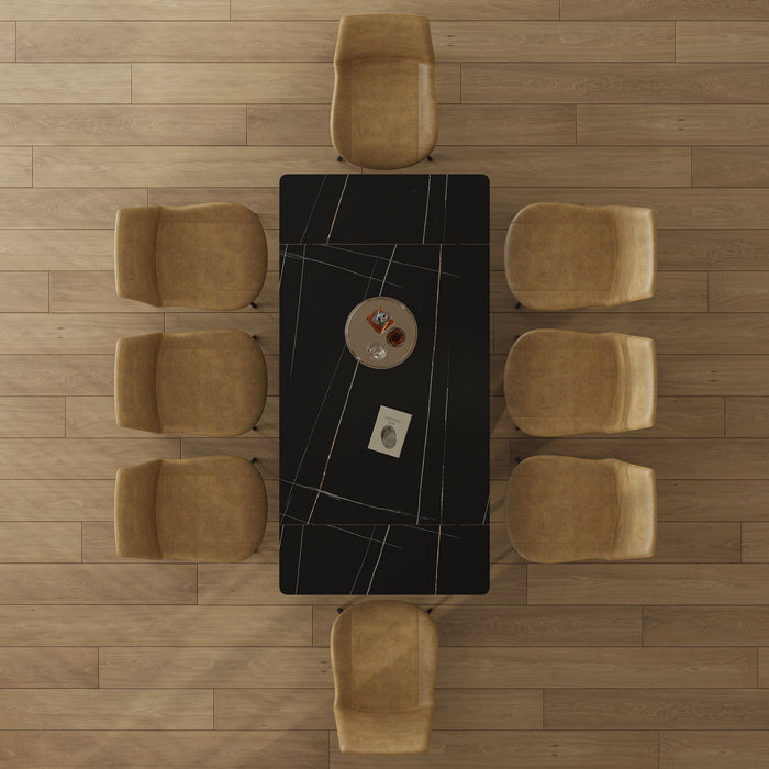 Modern Retractable Sintered Stone Dining Table