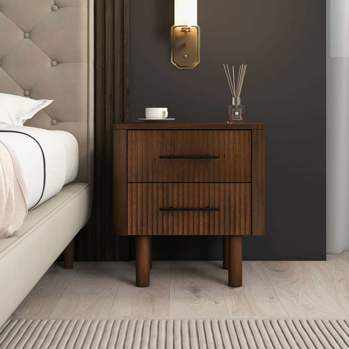 Logan - Nightsd Bed Side Tables With 2 Drawers - Brown
