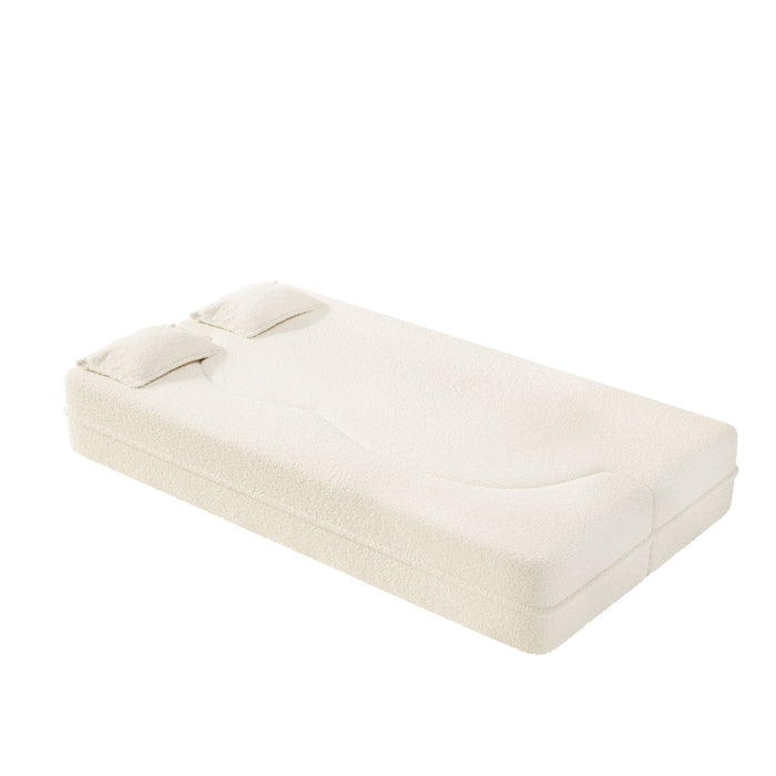 Modern Floor Sofa With 2 Pillows, Twin Size For Living Room