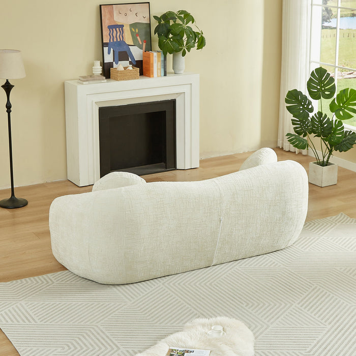 Curved Convertible Sofa, 2 In 1 Frameless Folding Sofa Bed With Pull Out Base And Deep Seat