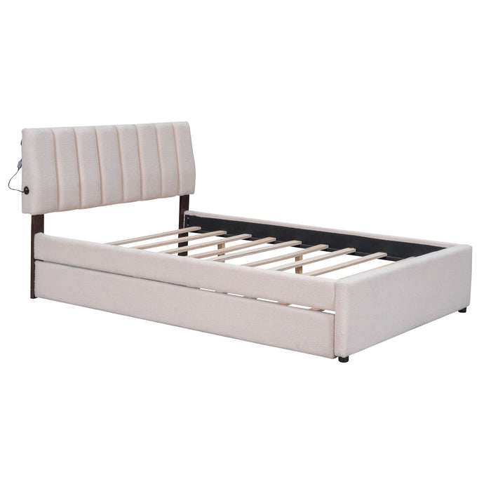 Upholstered Platform Bed With Trundle