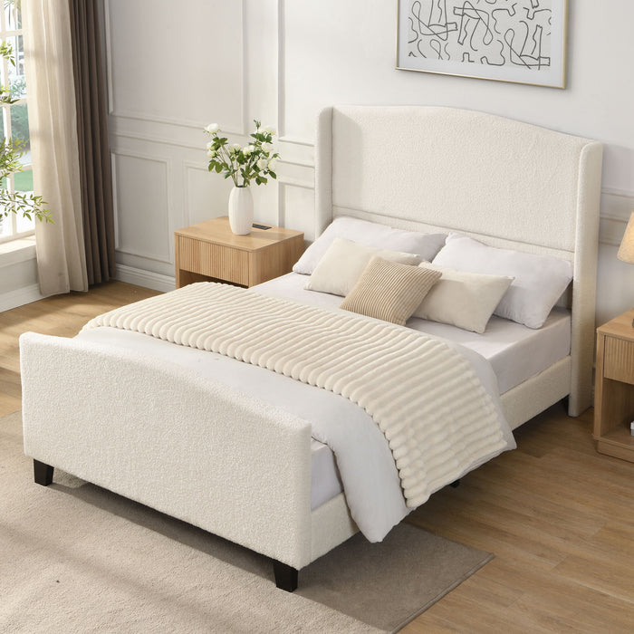 Platform Bed Frame With Tall Headboard And High Footboard