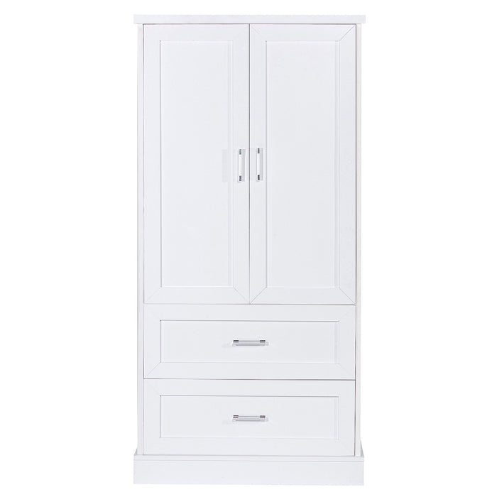 Tall Bathroom Storage Cabinet With 2 Doors And Drawers, Adjustable Shelf