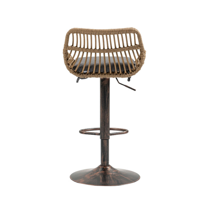 Modern Swivel Bar Stools Adjustable Counter Chairs With Footrest (Set of 2)