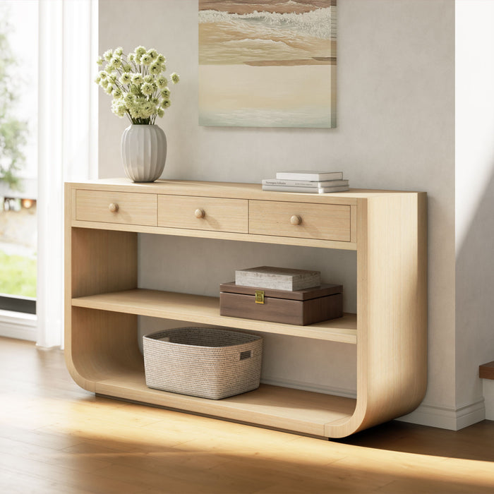 Console Table With 3 Soft Close Drawers & 2 Open Shelves