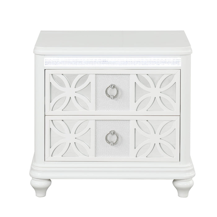 Abigale - 2 Drawer Nightstand With LED - White
