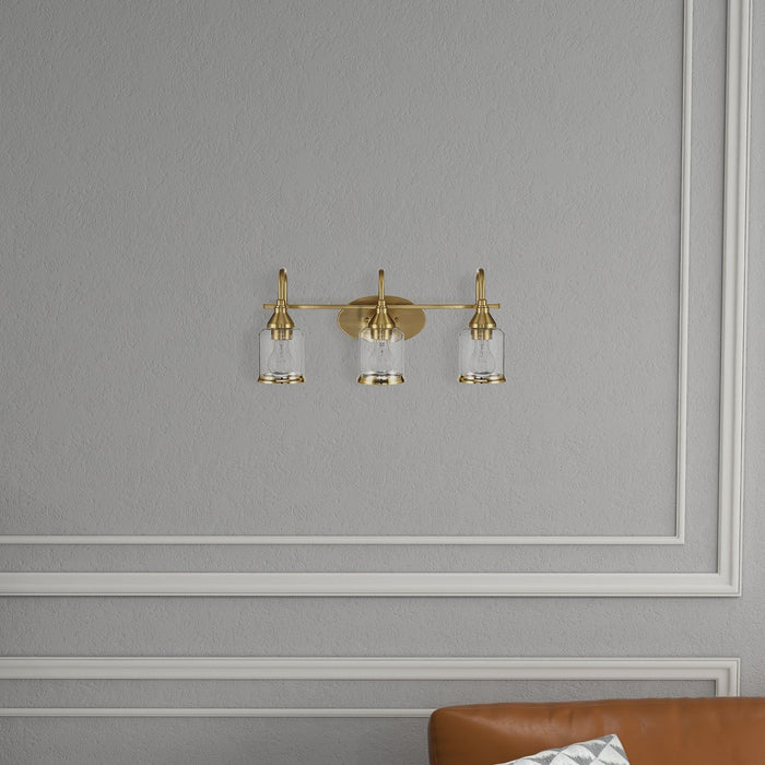 Twilight - 3 Lights Brush Contemporary Vanity Light - Clear / Gold