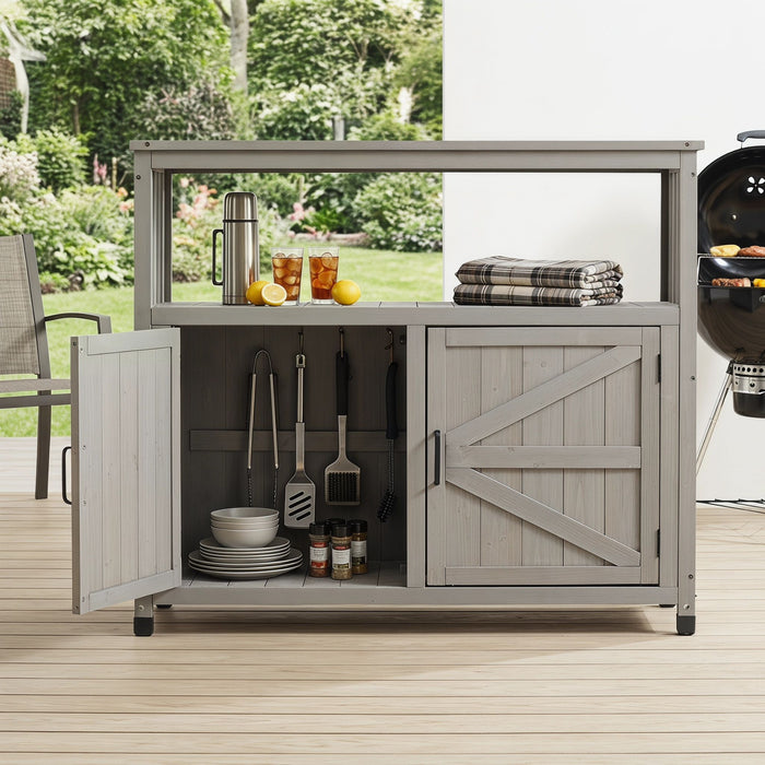 Patio Bar Table Set With Storage