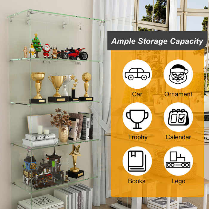 Premium 5 Tier Glass Display Case With 5 Dynamic LED Modes