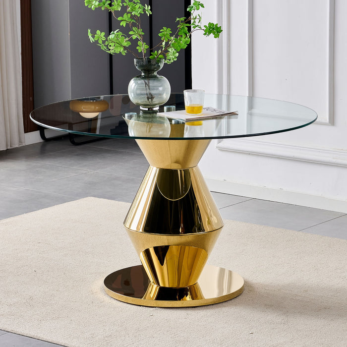 Round Dining Table - Gold