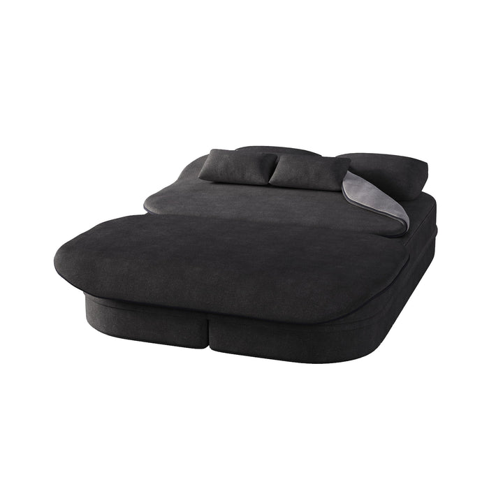 2 In 1 Foldable Sofa Bed With Multi Functional Blanket, Floor Lounge Sofa