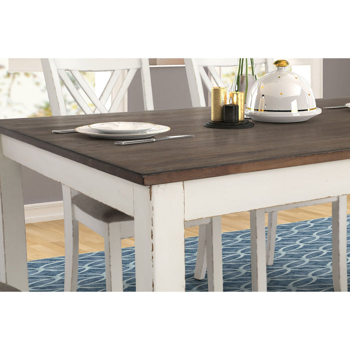 Ebers - 7 Dining Set With 2 Tone Upholstered Chairs - Vanilla White