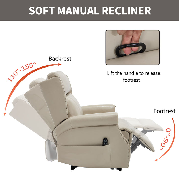 Manual Recliner Chair With Heavy Duty Motion Mechanism, 8 Vibrating Nodes And 3 Massage Modes For Living Room