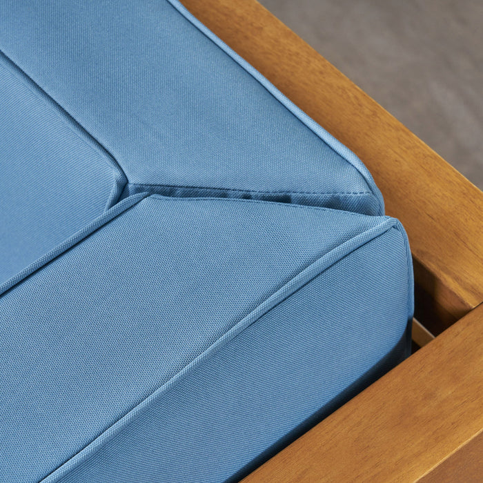 Outdoor Acacia Wood Patio Chair With Fabric Cushion