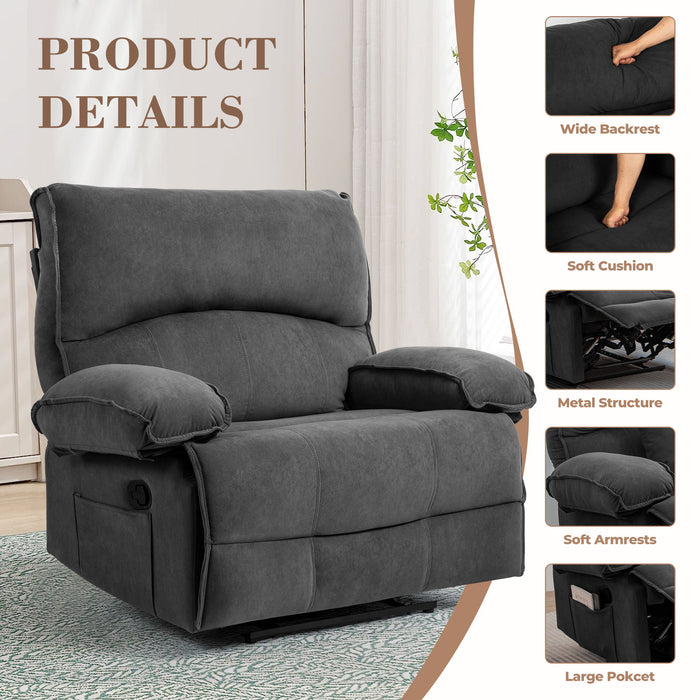 Oversized Manual Recliner Chair Sofa For Living Room