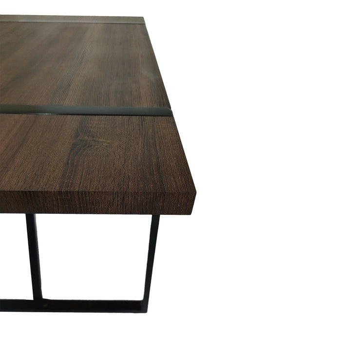 Modern Dining Table With Black Metal Legs For 4 - 6 Person
