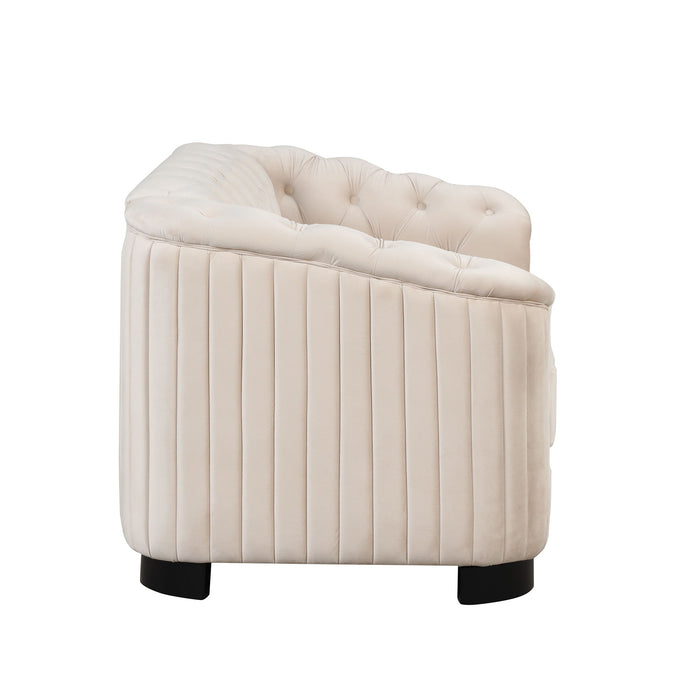 Upholstered Loveseat Sofa With Thick Removable Seat Cushion