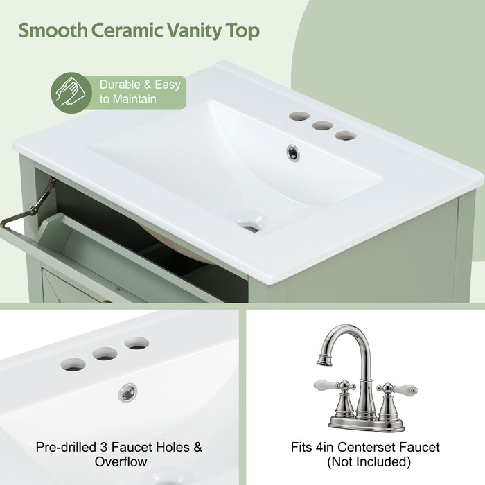 Bathroom Vanity With Sink, Soft Closing Cabinet