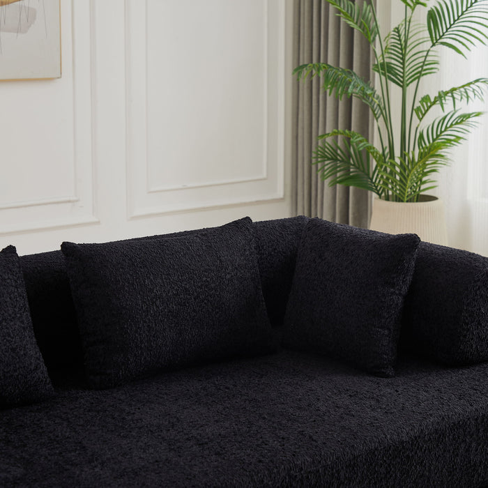Convertible Sleeper Sofa Bed With Cylindrical Pillow