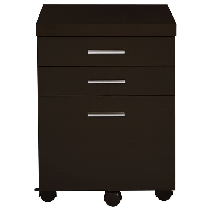 3 Drawer File Cabinetб Compact Office Storage For Home - Brown