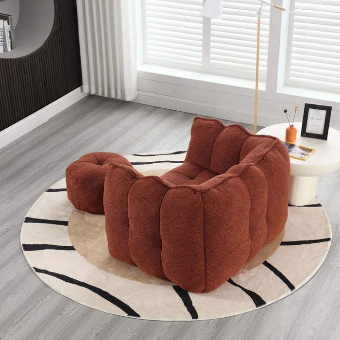 Soft Chenille Bean Bag Chair With High Resilient Foam