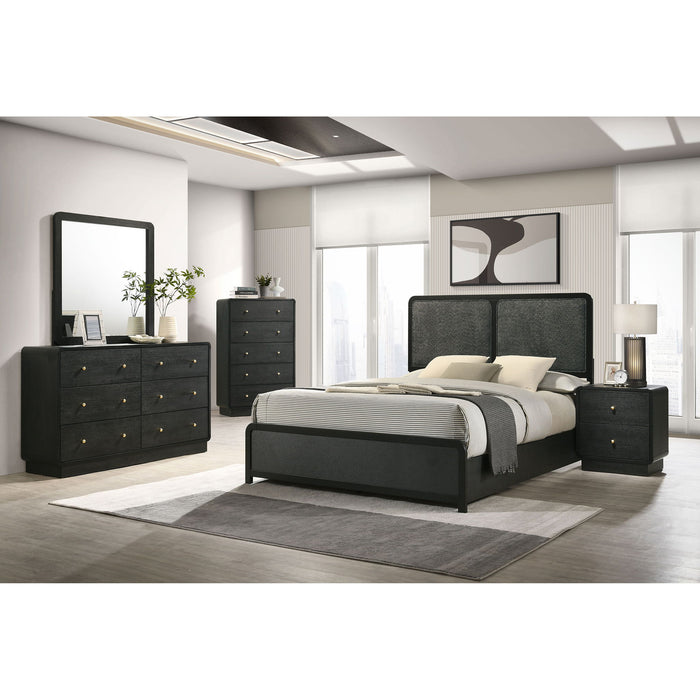 Burton - 6 Drawer Dresser With Mirror - Black